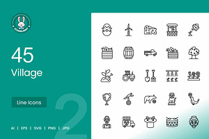 Village Line Icons, an Icon by IconBunny