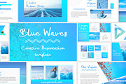 Blue Waves - PowerPoint Template, a Presentation Template by Helga_Design (Thumbnail 1 of 10)