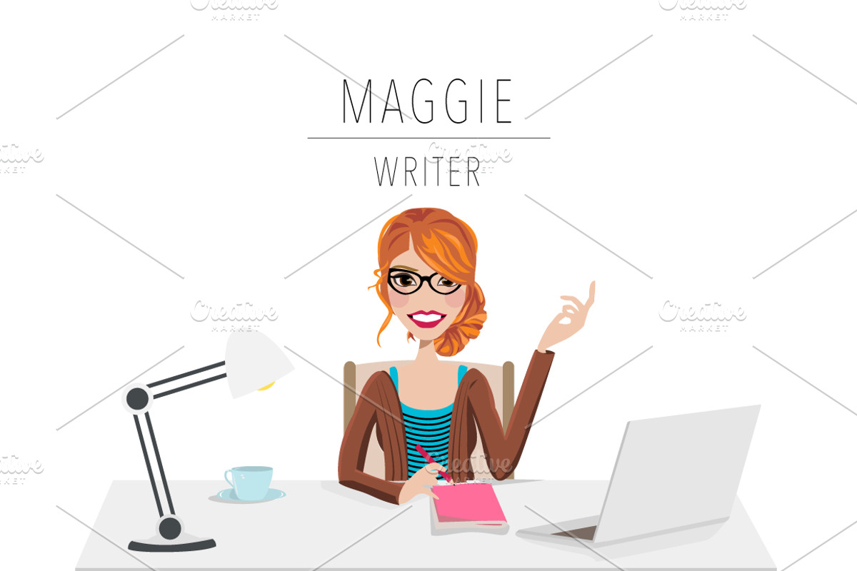 Writer / Blogger Portrait Creator, a Person Illustration by Lauren Lesley Studio (Photo 16 of 33)
