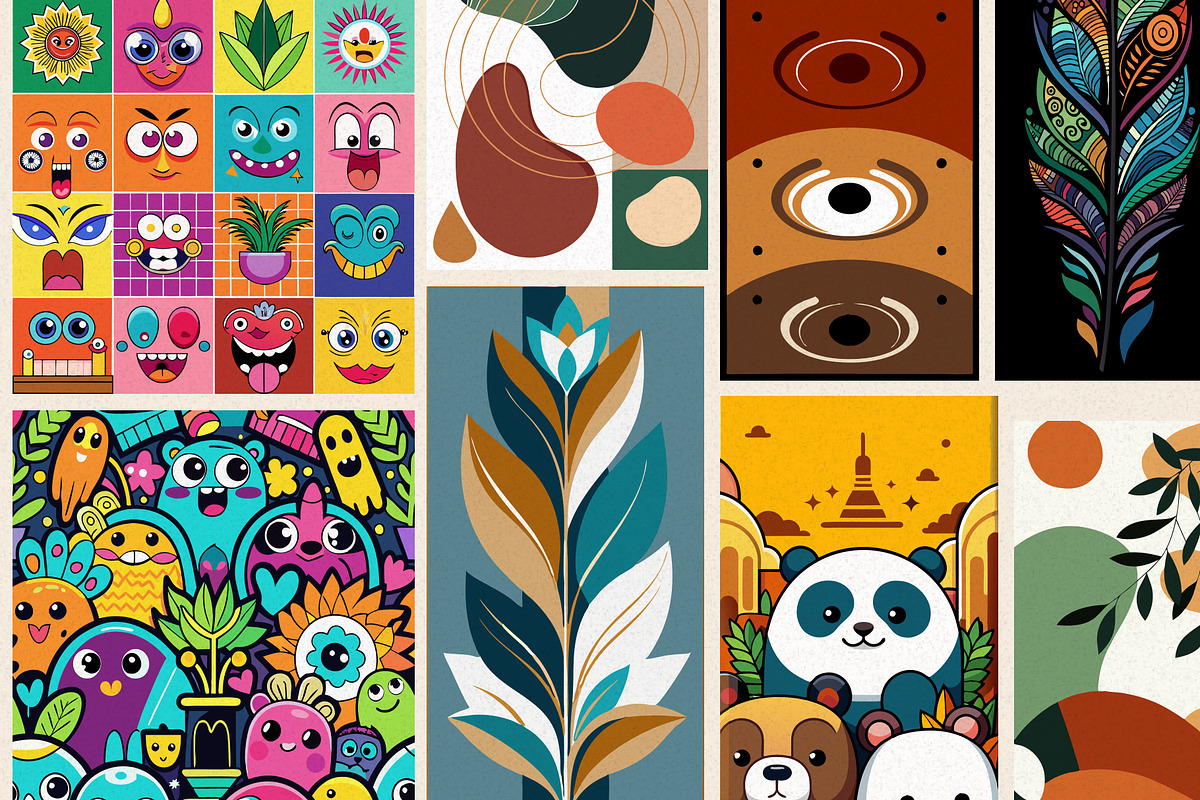 Modern Digital Wall Art Bundle, a Wallpaper Graphic by Helospace (Photo 8 of 10)
