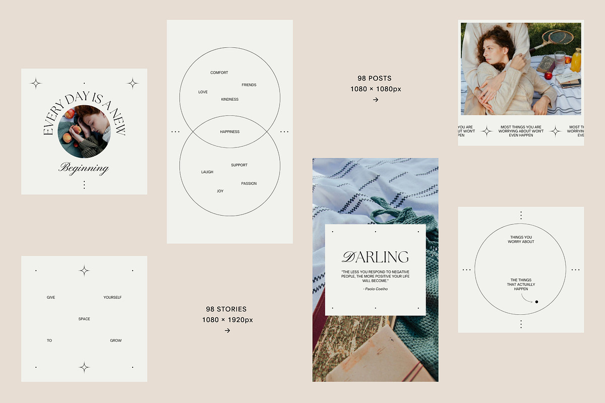 Minimalist Instagram Bundle CANVA, a Social Media Template by Studio K (Photo 3 of 10)