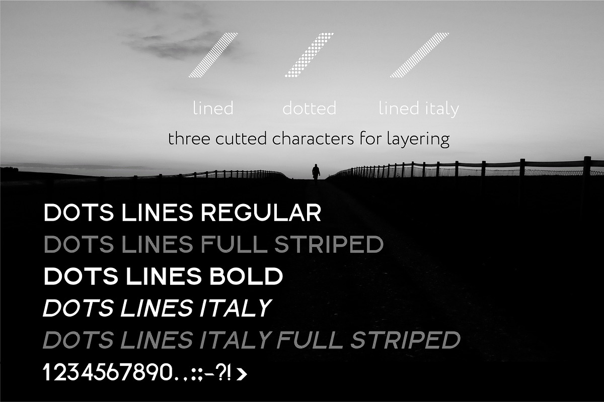 Dots Lines. Display font, 8 styles. preview 5