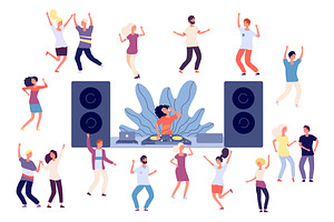 Dancing people. DJ disco party, a Background Graphic by Valerie Bodnar