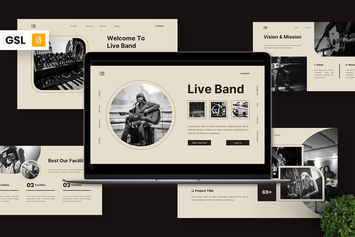 Live band - Music Google Slide