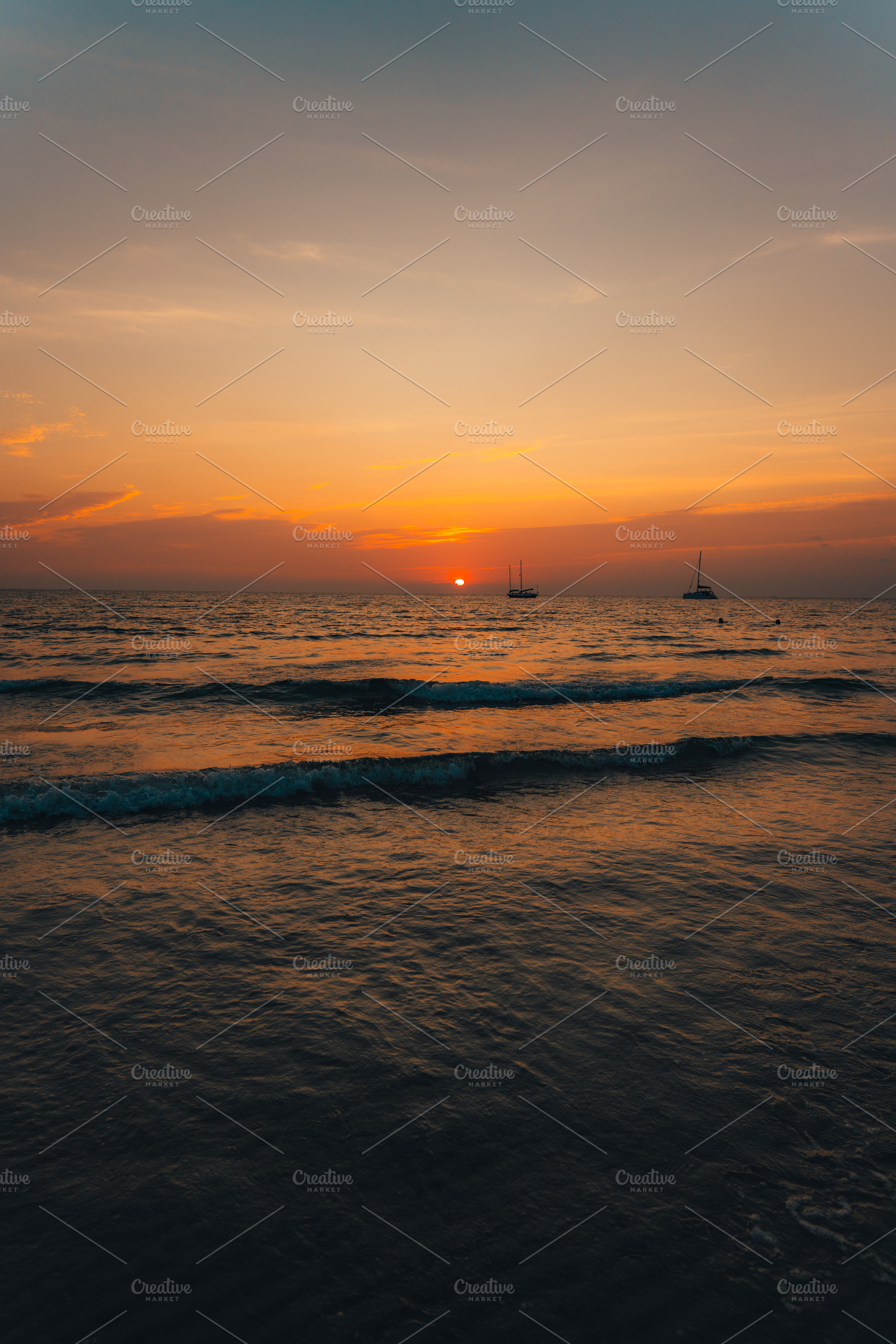 Orange beach at summer dusk on the island, a Nature Photo by Art Rachen