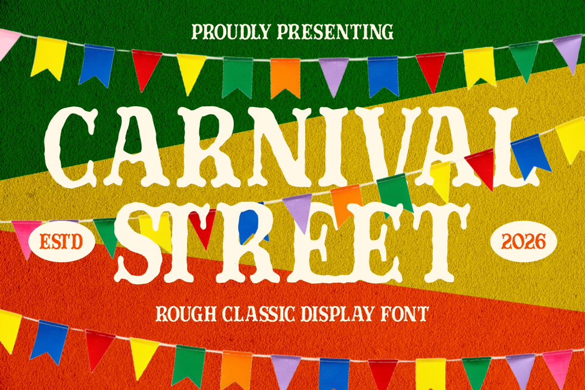 Carnival Street Rough Classic Displa, a Serif Font by PutraCetol Studio (Photo 1 of 5)