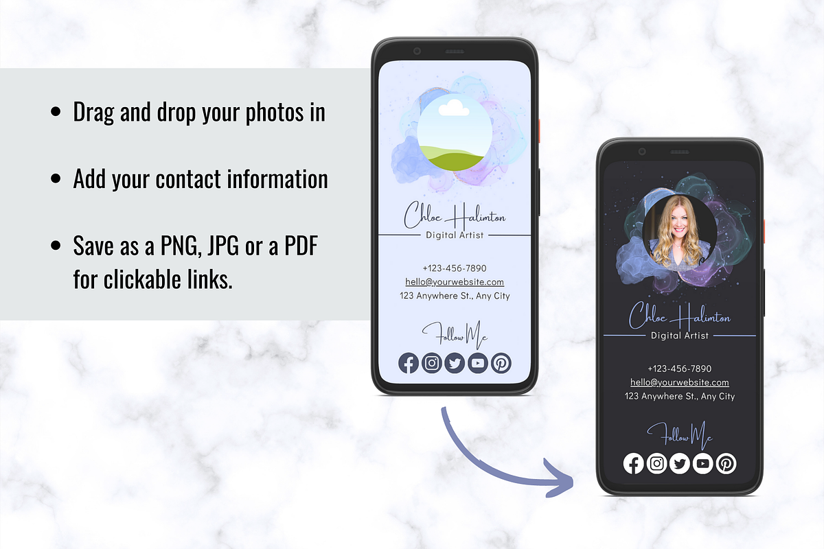 Digital Business Card Canva Template, a Business Card Template by Visual Designs (Photo 2 of 3)