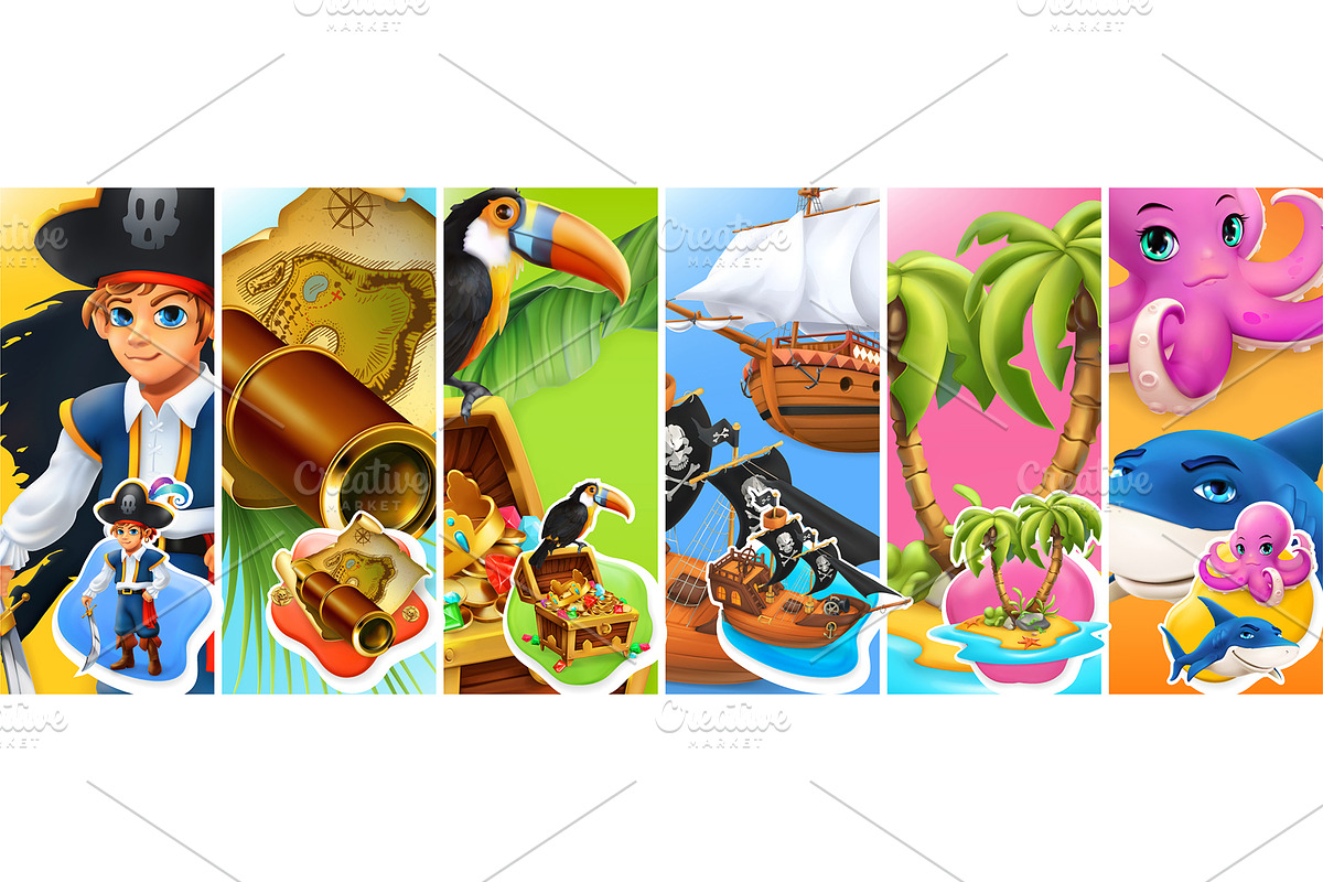 Pirate party. Children holiday, game, an Icon by Allevinatis Studio (Photo 1 of 8)