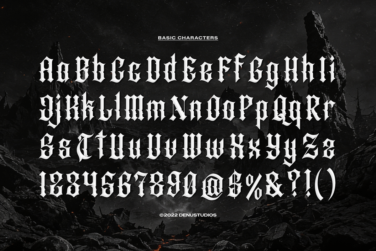 Dork Neytal | Black Metal Font, a Blackletter Font by Denustudios (Photo 11 of 12)
