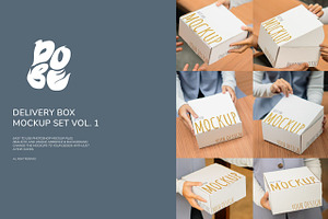 Delivery Box Mockup Set Vol. 1, a Packaging Mockup by DOBE Studio