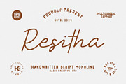 Resitha - Script Monoline, a Handwritten Font by Hasbi Creative (Thumbnail 1 of 8)