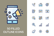 SEO & Marketing, an Outline Icon by Xinh Studio (Thumbnail 5 of 6)