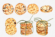 Oatmeal cookies, a Food Illustration by OlyaSenko (Thumbnail 2 of 7)