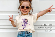 Cute girl astronaut. T-Shirt, PNG., a Person Illustration by KENO Mascots (Thumbnail 4 of 9)