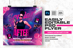 Sunday After Party Flyer Design, a Flyer Template by Shajib Shikder