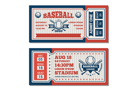 Tickets design template at baseball tournament, a Background Graphic by Onyx
