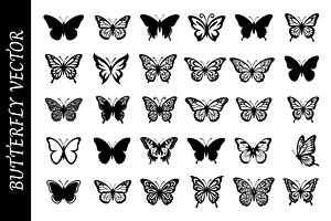 Butterfly Silhouette vector Art, an Animal Illustration by nandinigraphics