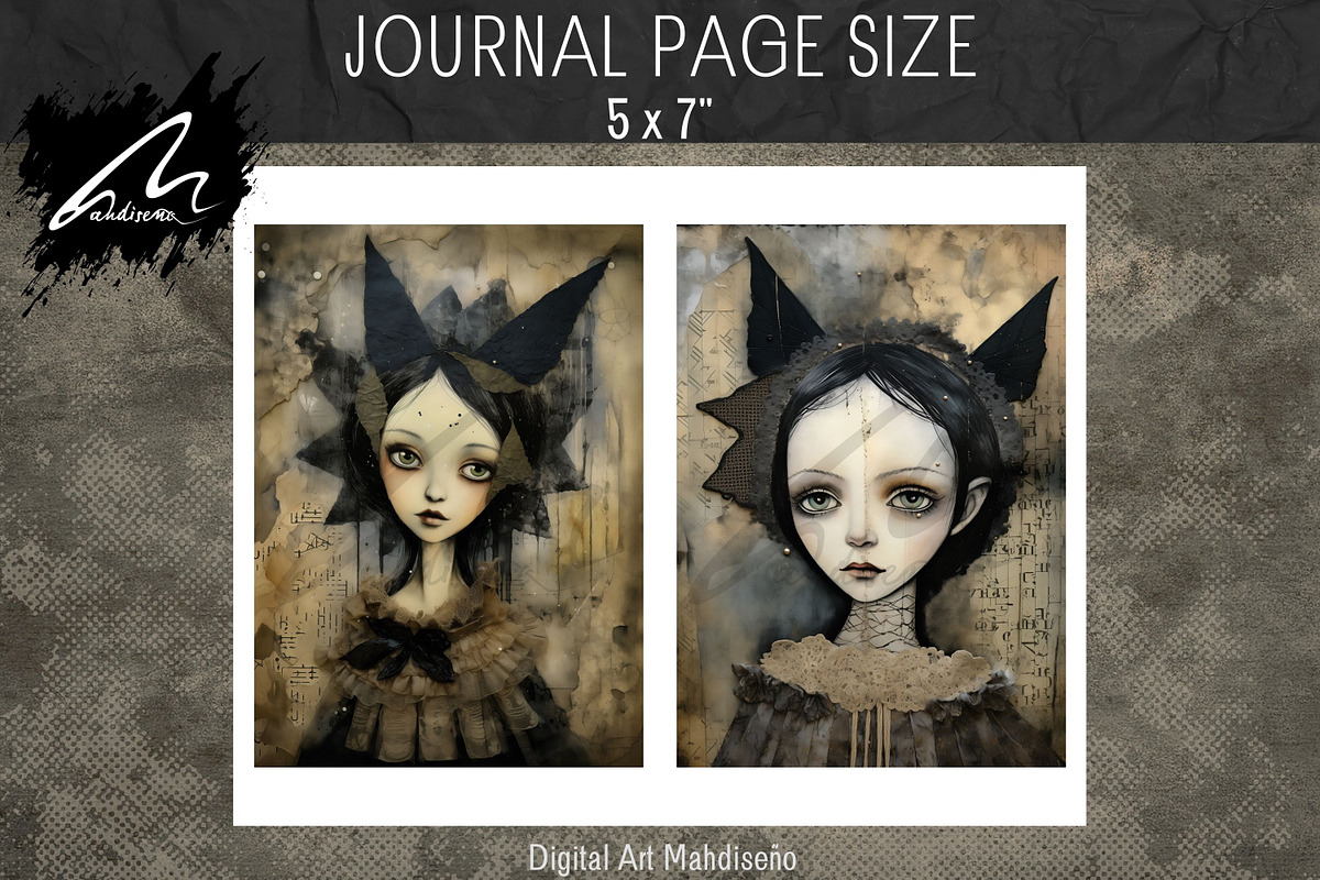 Whimsical Gothic Girl, Collage Page, a Person Illustration by Digital Art Mahdiseño (Photo 5 of 9)