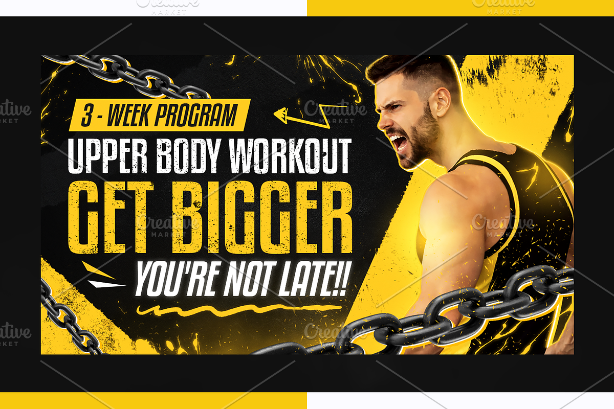 Gym Fitness YouTube Thumbnail Pack, a Social Media Template by OnurDemircan (Photo 3 of 4)
