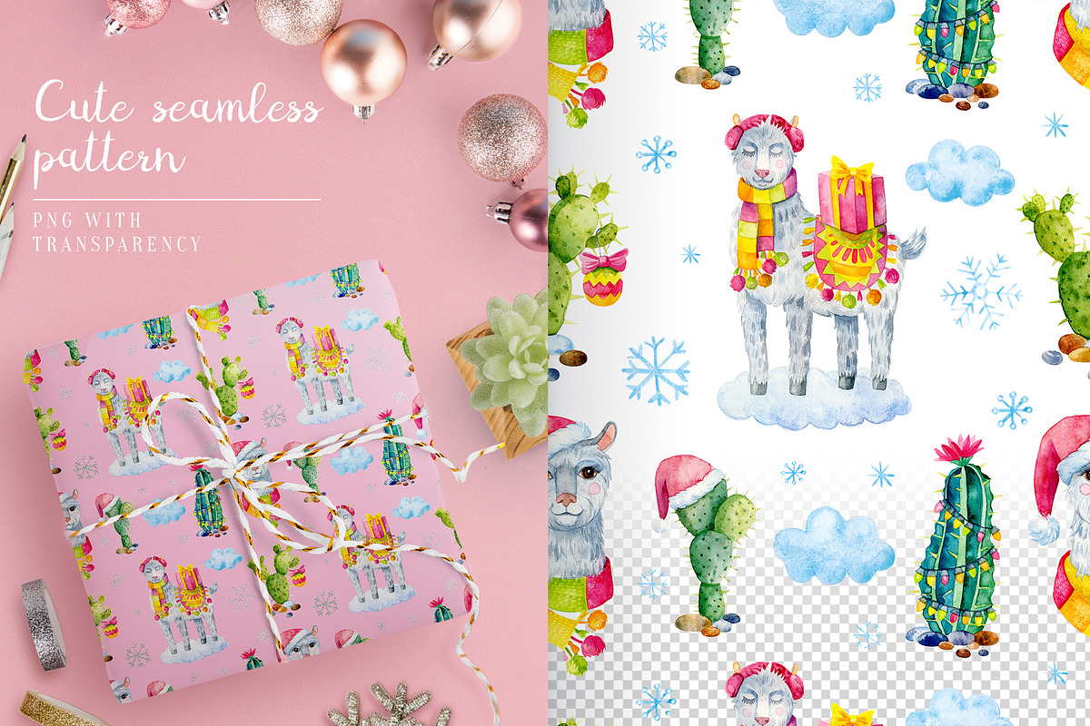Snow Llama. 11 items & 1 pattern, an Animal Illustration by Art by Lady Natali (Photo 3 of 3)