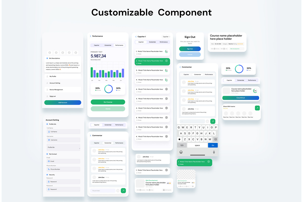 Online learning and community UI Kit, an UI Kit Template by Pixel Blend (Photo 2 of 7)
