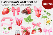 Watercolor Coquette Strawberry PNG, a Food Illustration by PatternPalette (Thumbnail 2 of 3)