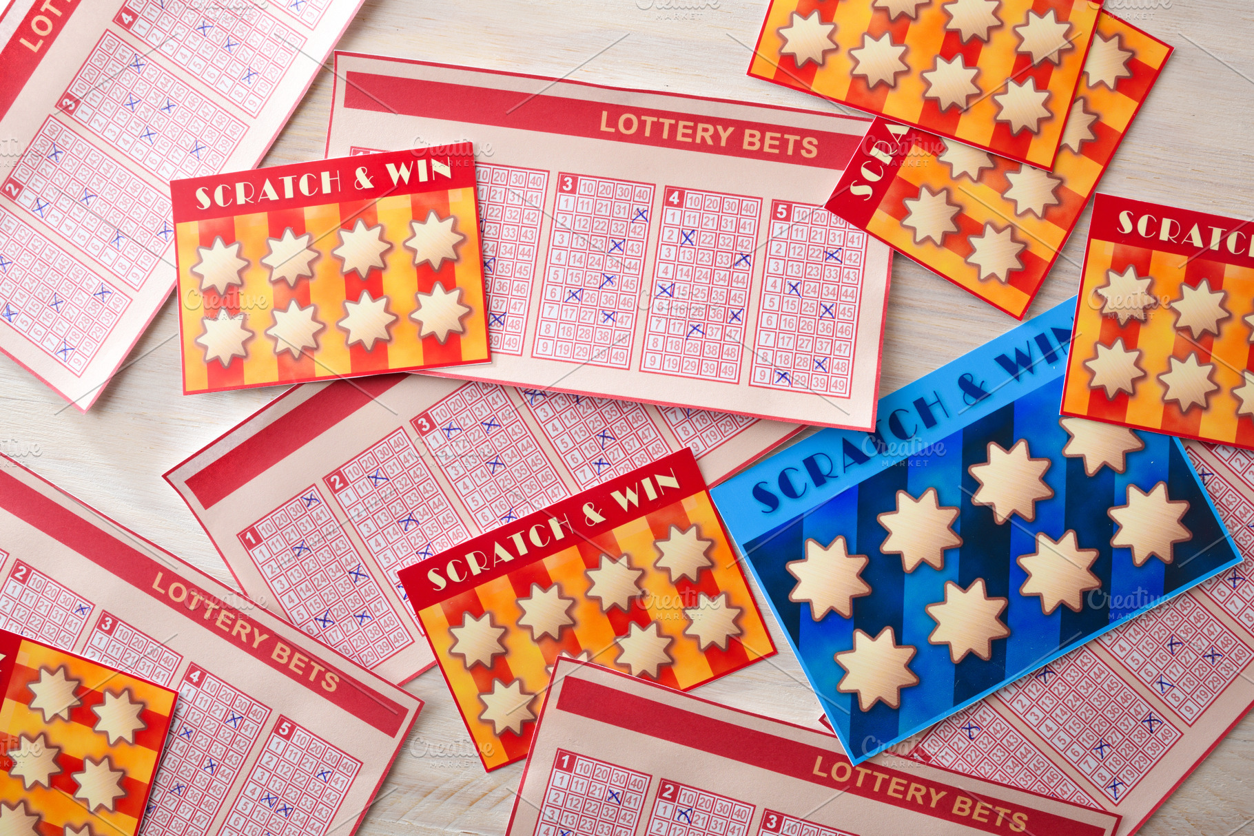 Colorful Lottery Tickets and Scratch Cards, a Sports & Recreation Photo by Davizro's Market