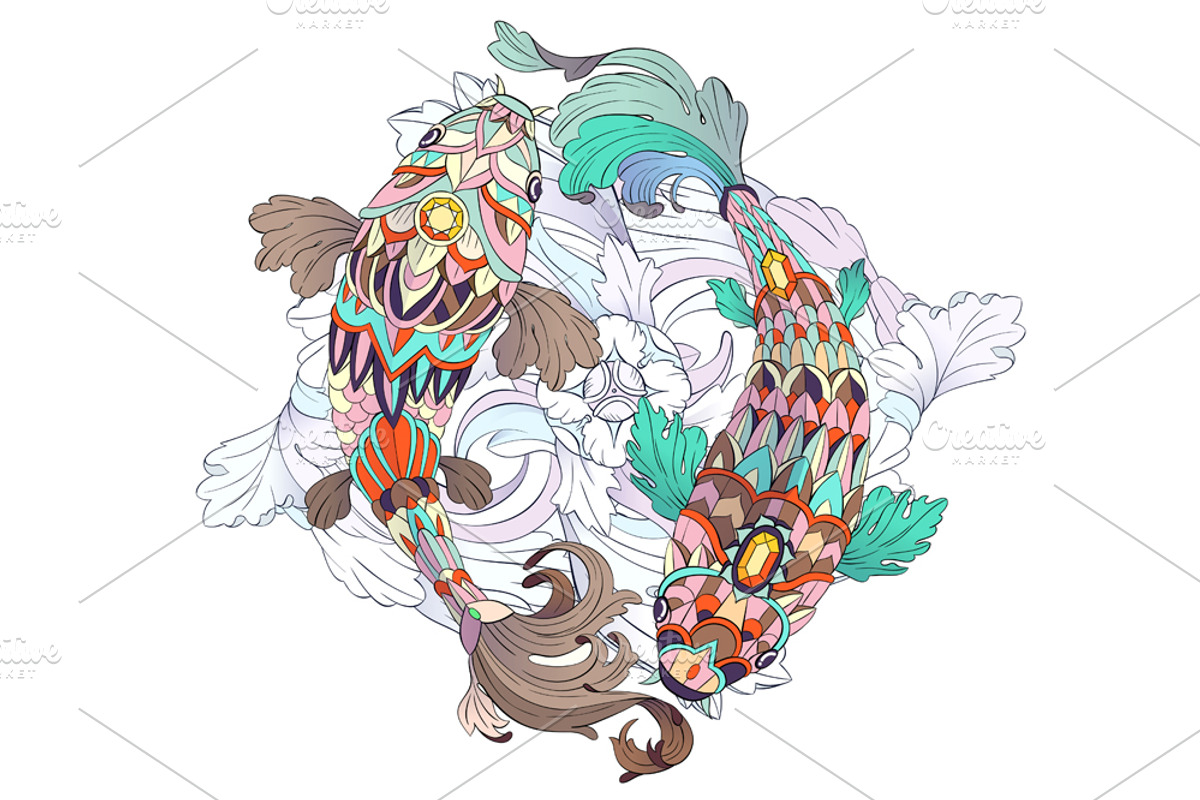 Ethnic Collection: Carps, a Decorative Illustration by ArtoJoy (Photo 3 of 6)