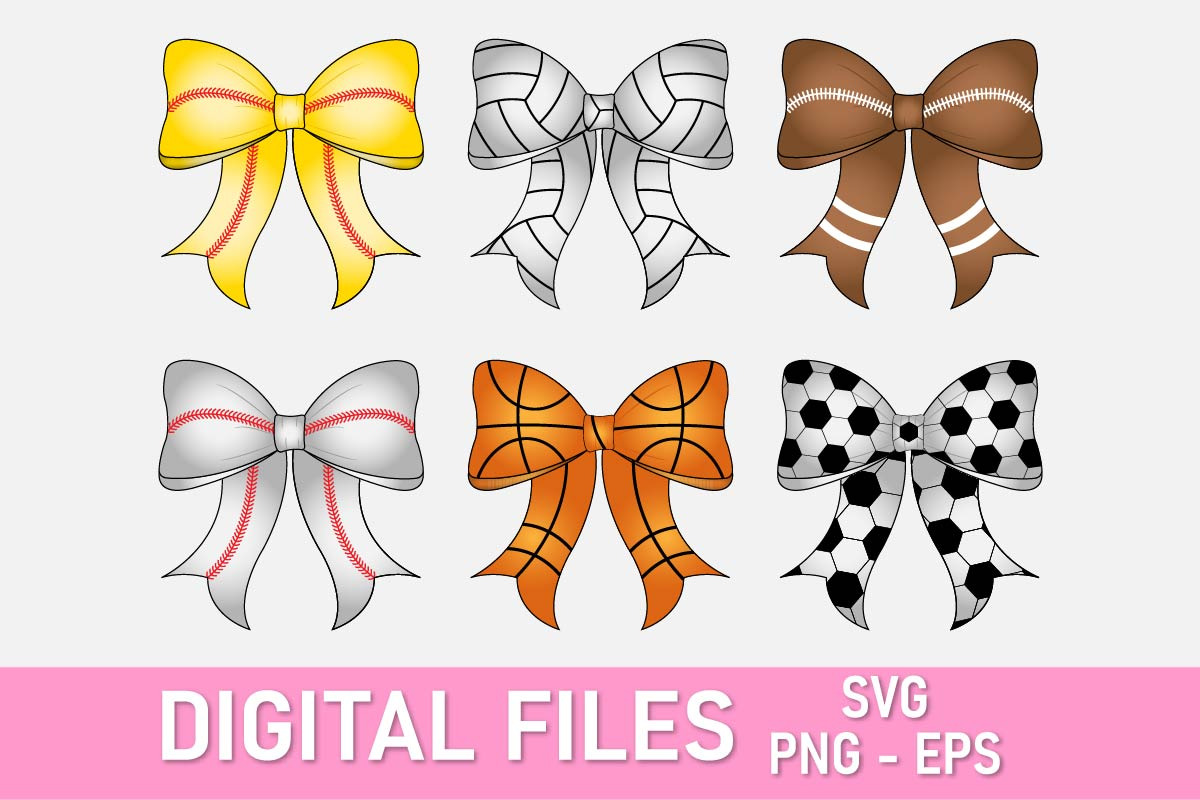 Sports Coquette Bow SVG PNG Bundle, an Object Graphic by Digi_Design_World (Photo 1 of 5)