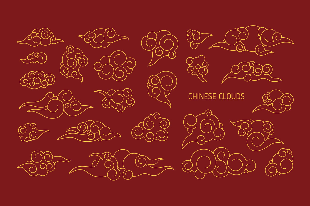 Chinese fluffy clouds set, a Decorative Illustration by Good Studio (Photo 3 of 3)