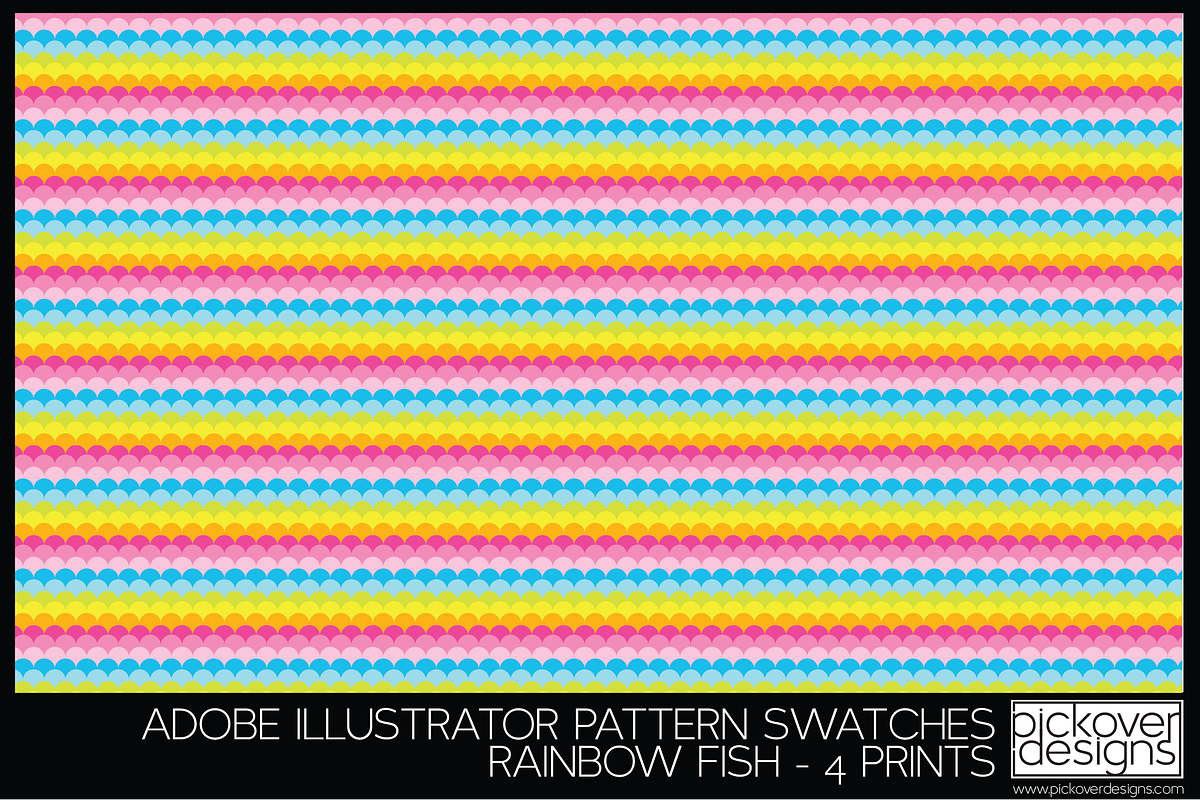 4 Rainbow Fish Print Swatches, a Pattern Graphic by Pickover Designs (Photo 4 of 5)