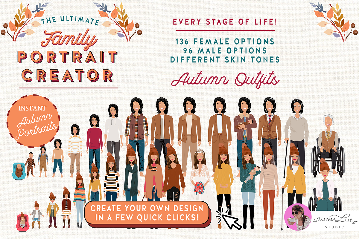 Portrait Creator Fall Outfits Family, a Person Illustration by Lauren Lesley Studio (Photo 18 of 18)