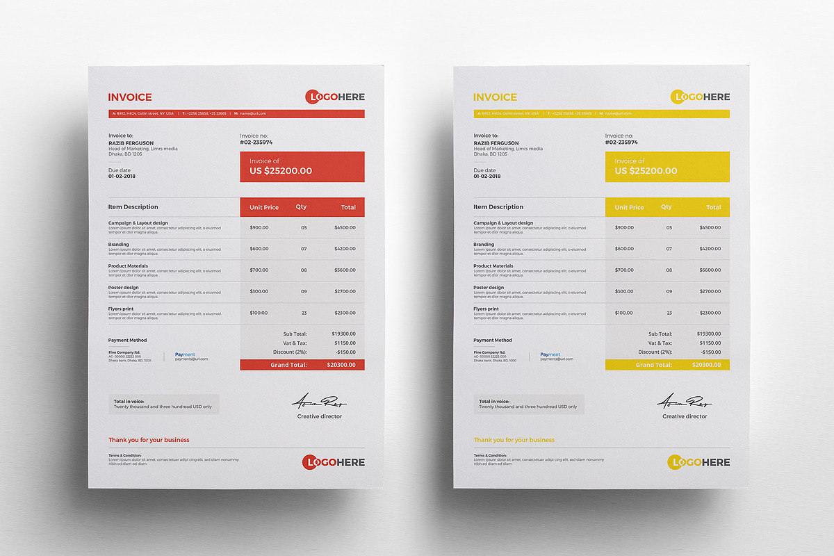 Invoice, a Stationery Template by Rongmistiry (Photo 7 of 8)
