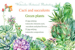 Watercolor Green plants