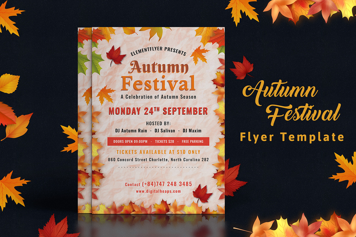 Autumn Festival Flyer Template, a Flyer Template by 3djagan
