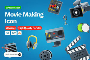 3D Movie Making Icon, an Object 3D Model by SLAB! Design