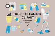 House Cleaning Clipart - Swiitery, an Object Illustration by Iconixar & Friends (Thumbnail 1 of 2)