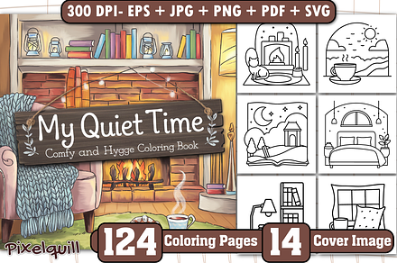 Quiet Time Comfy Hygge Coloring Page, a Graphic by CraftyCoveart