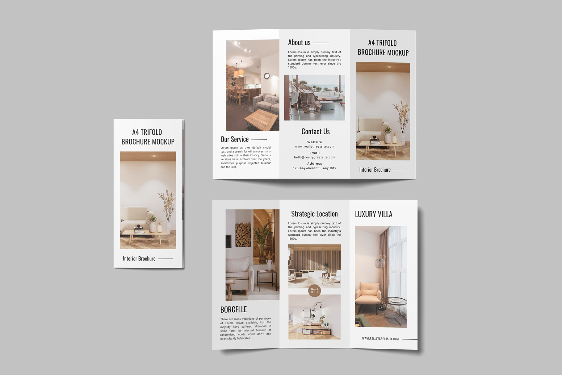 A4 Trifold Brochure Mockup