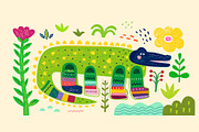 Cute baby crocodiles illustrations, an Animal Illustration by MoleskoStudio (Thumbnail 6 of 23)