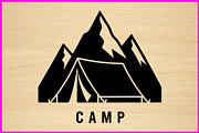 Tent and Mountain Emblem Bundle, an Object Illustration by Gfx_Store (Thumbnail 7 of 12)