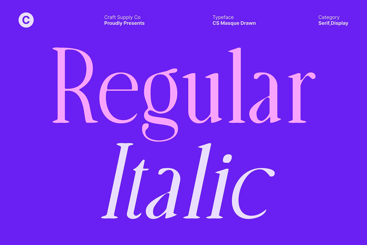 CS Masque Drawn, a Serif Font by Craft Supply Co. (Photo 2 of 8)