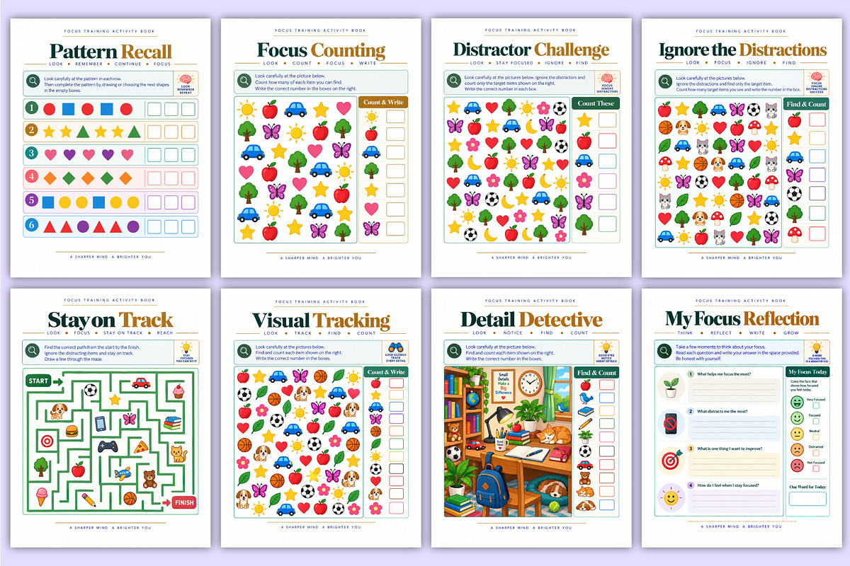 Focus Training Activity Book | Focus, a Stationery Template by Mustafiz (Photo 4 of 4)