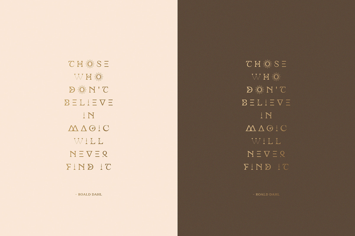 Soul Speak - cosmic symbols serif, a Serif Font by Minna Kaario (Photo 7 of 13)