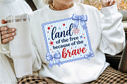 Preppy 4th of July Png, Land of Free, a Seasonal Illustration by Sublimation Artist (Thumbnail 2 of 9)