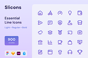 Slicons Essential Line Icons, an Outline Icon by KushJain (Thumbnail 1 of 5)