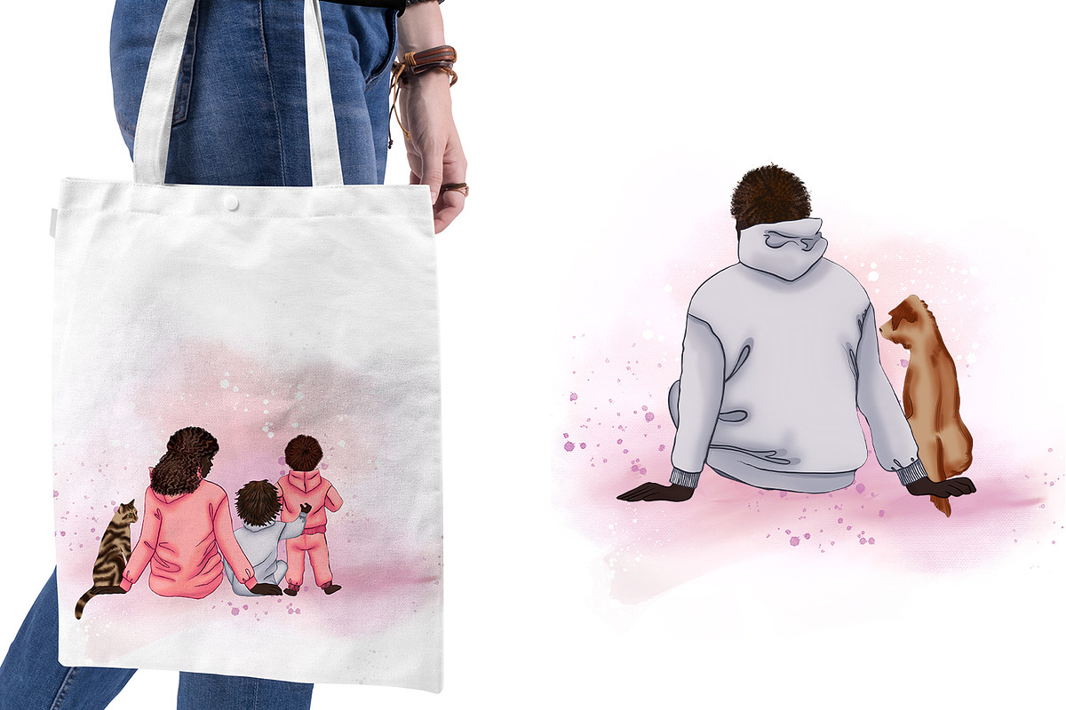 Family Clip Art, Custom Family, a Person Illustration by ElenazlataArt (Photo 8 of 10)