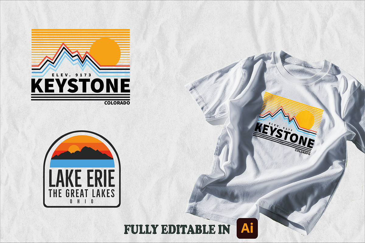 Vintage Mountain Logos Retro Bundle, an Object Illustration by Golden Vision Studio (Photo 3 of 6)