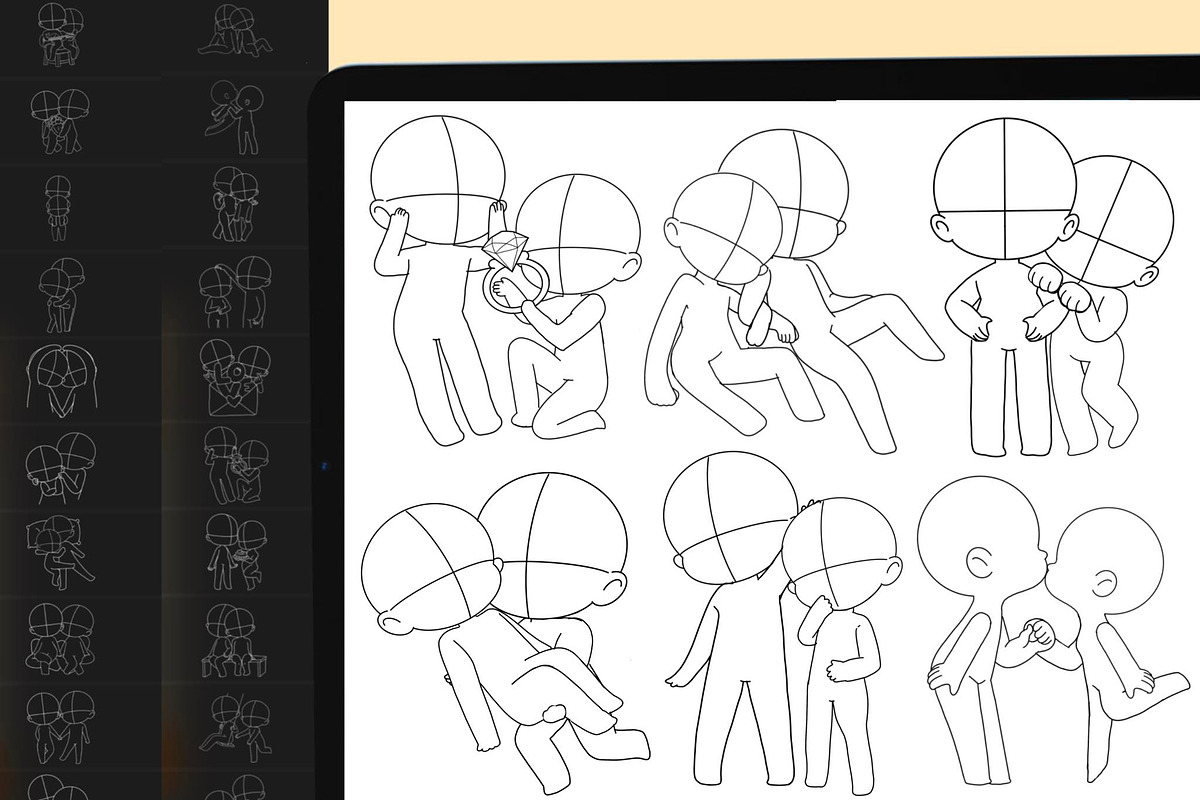 130 Procreate Chibi Couple Stamp, a Brushes & More by DrawingStoryShop (Photo 3 of 7)