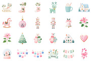 Vintage Pastel Christmas Clipart Set, an Illustration by Sublimation Artist (Thumbnail 2 of 6)
